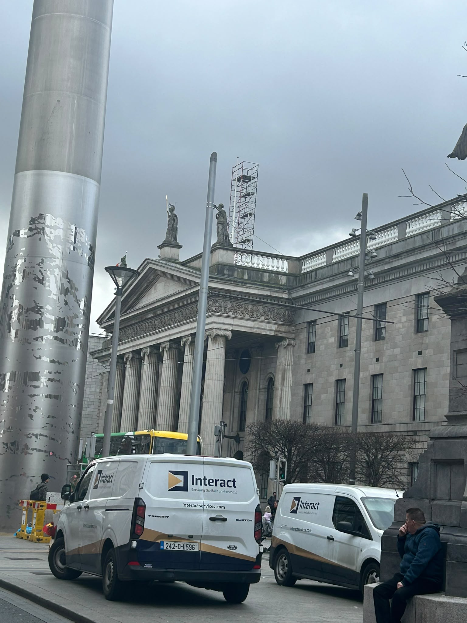 Flagpole installation at the GPO Dublin